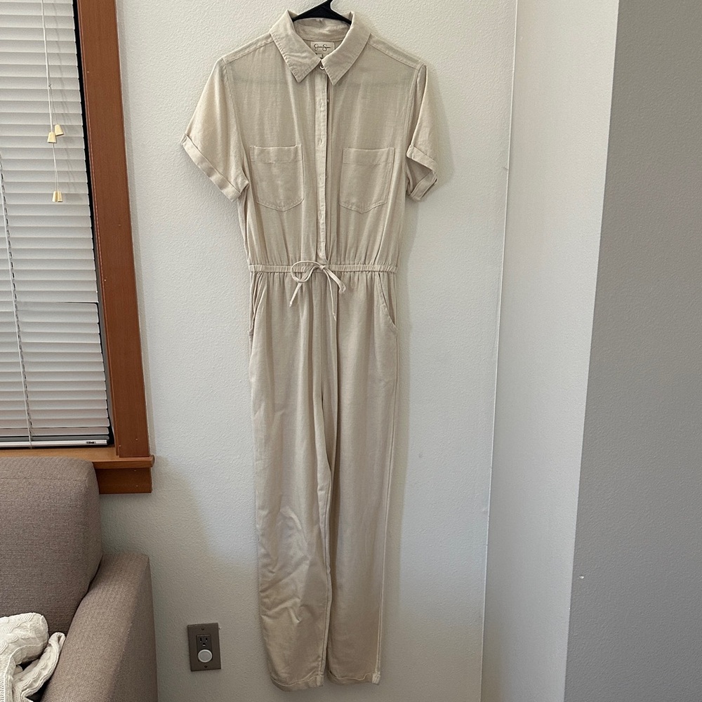 Jessica Simpson-  Cream Button-Up Jumpsuit